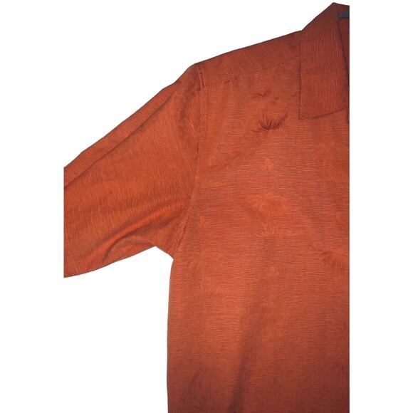 Gordon Clothing Short Sleeve Button Front Shirt - Large Orange Palm Tree Pattern - Picture 4 of 11